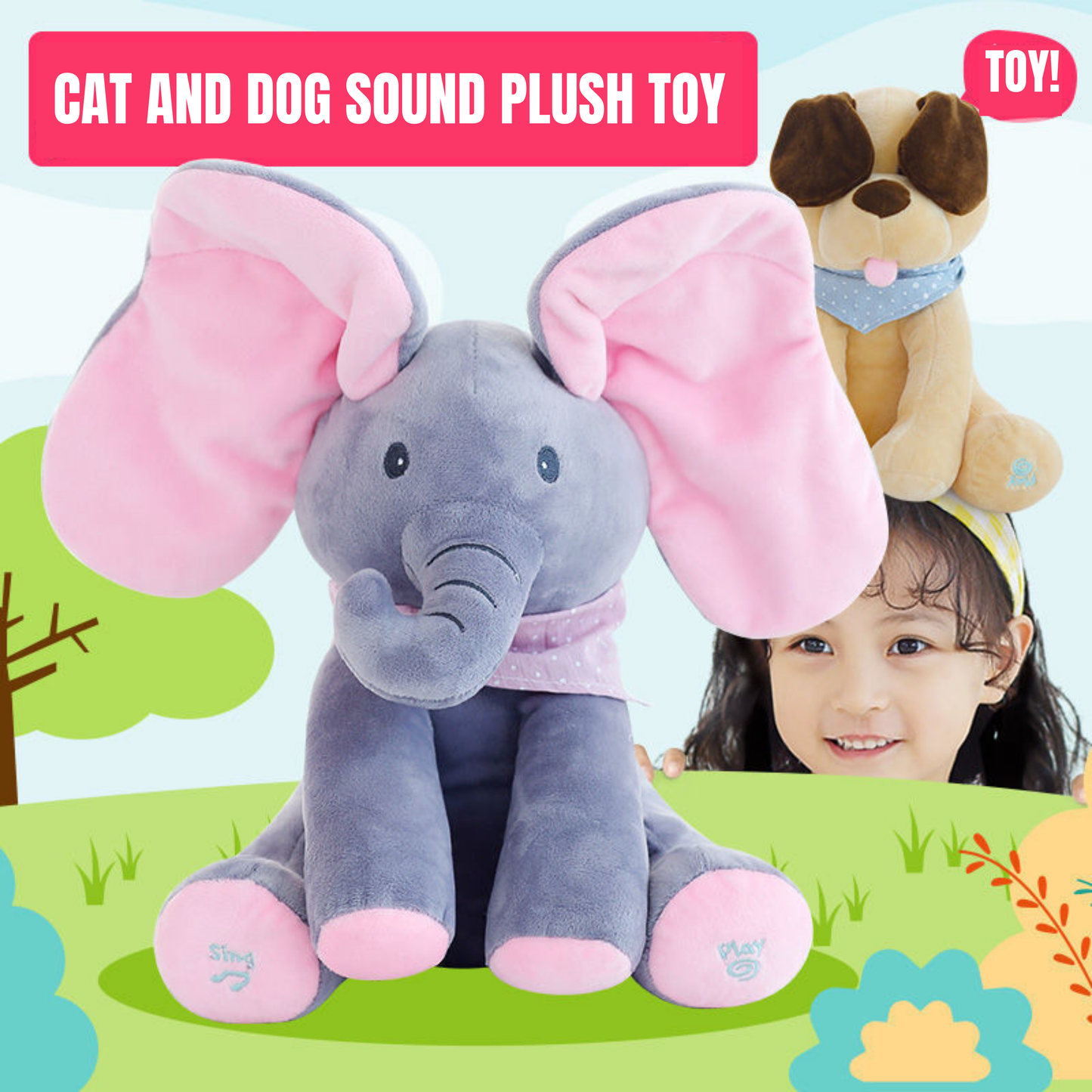Singing, Music, Talking Toy Elephant Electronic Plush Toys