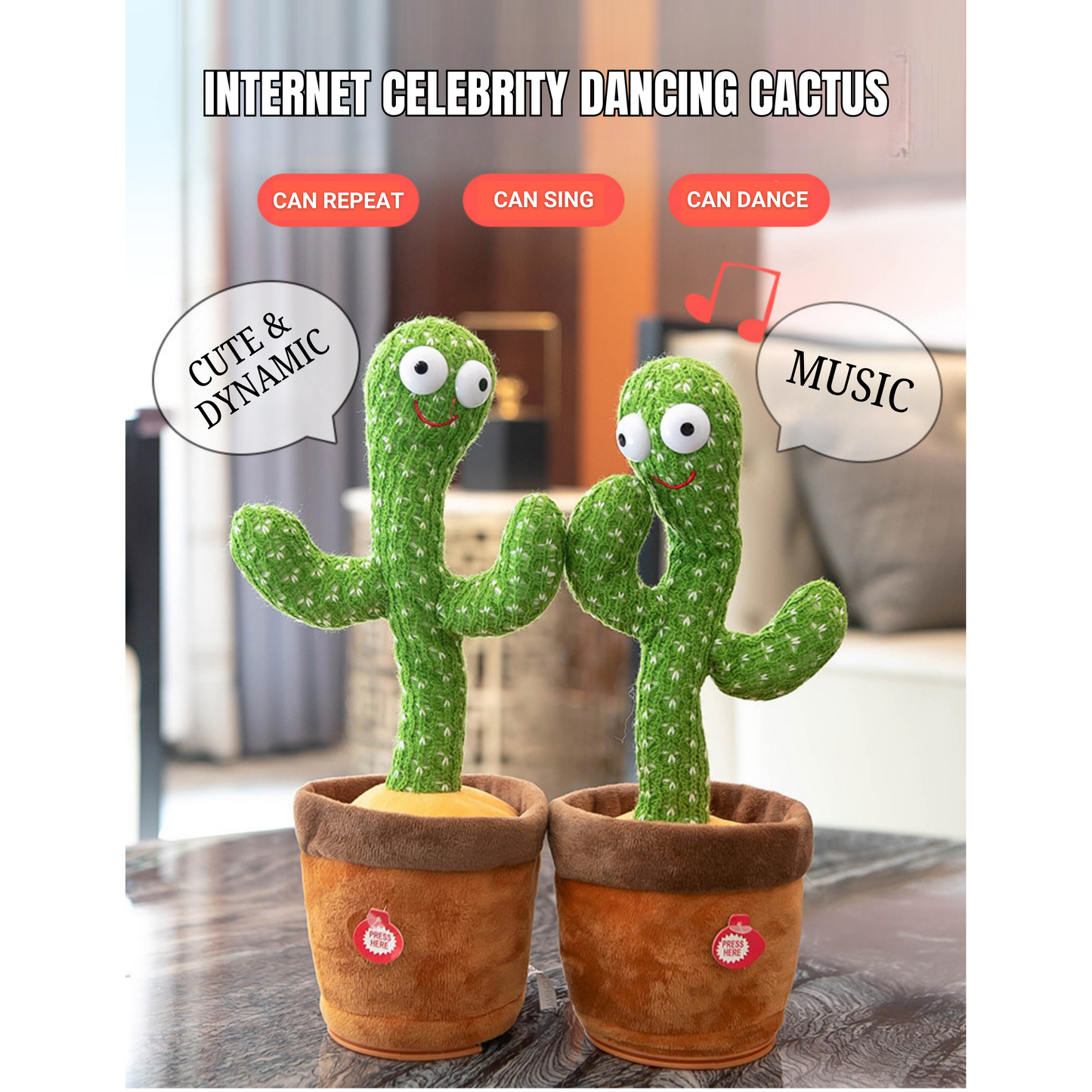 Cactus Singing & Dancing Plush