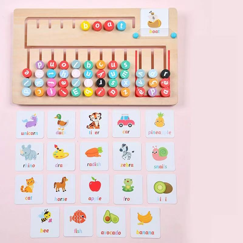 Wooden Spelling & Word Building Board