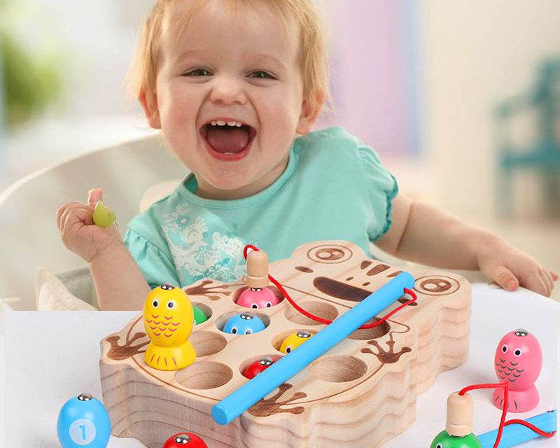 Wooden Frog Fishing Game