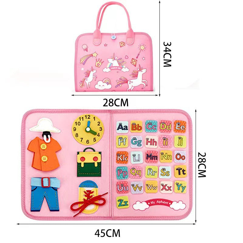 Busy Board Montessori Sensory Toy (Little Unicorn)
