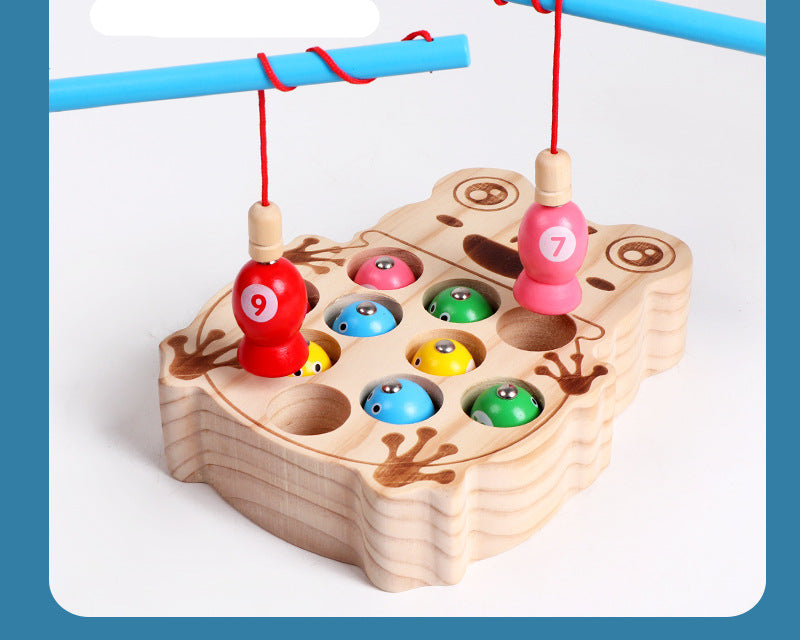 Wooden Frog Fishing Game