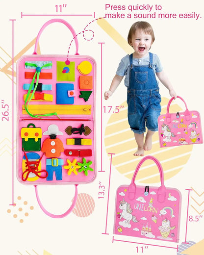 Busy Board Montessori Sensory Toy (Little Unicorn)