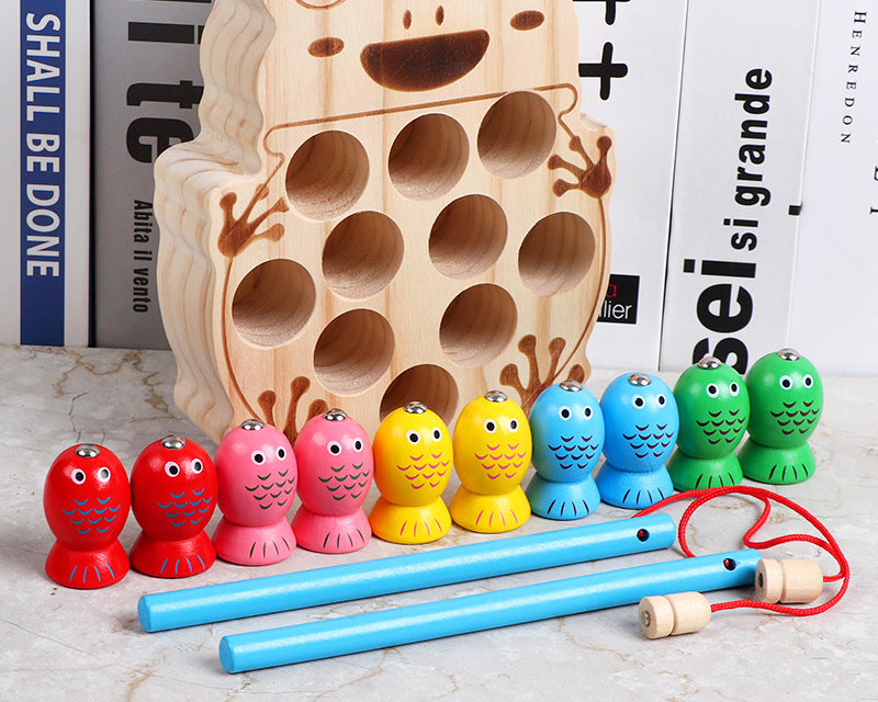 Wooden Frog Fishing Game