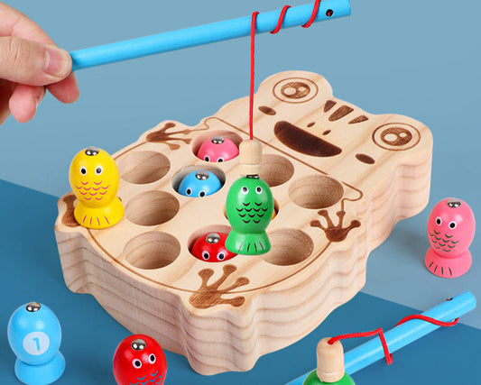 Wooden Frog Fishing Game