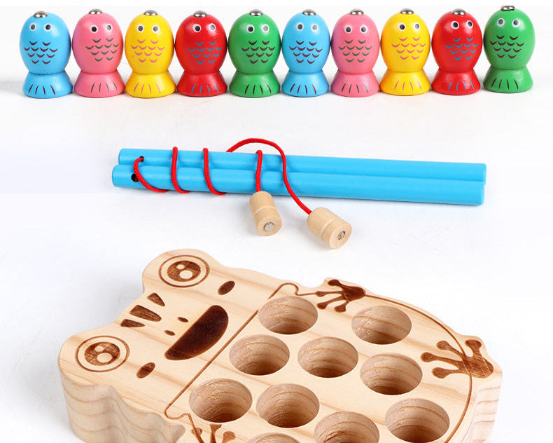 Wooden Frog Fishing Game