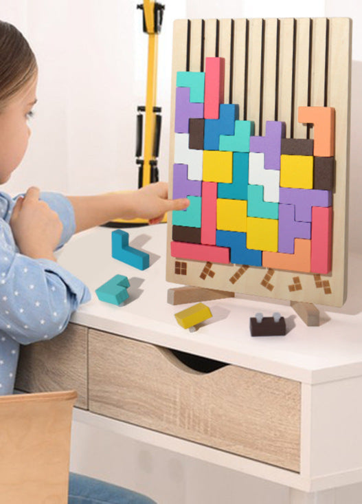 Wooden Tetris Puzzle Stacker
