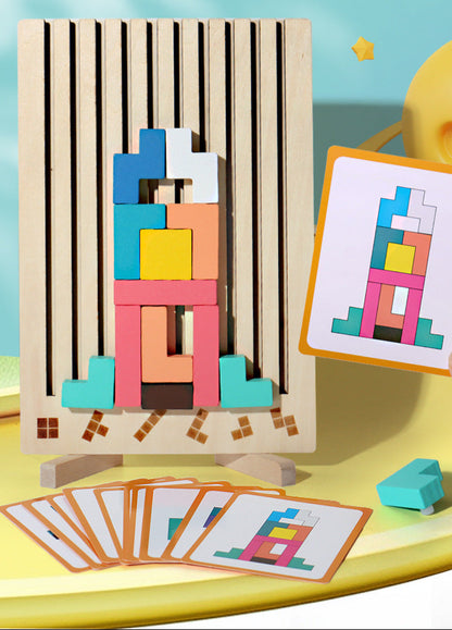 Wooden Tetris Puzzle Stacker