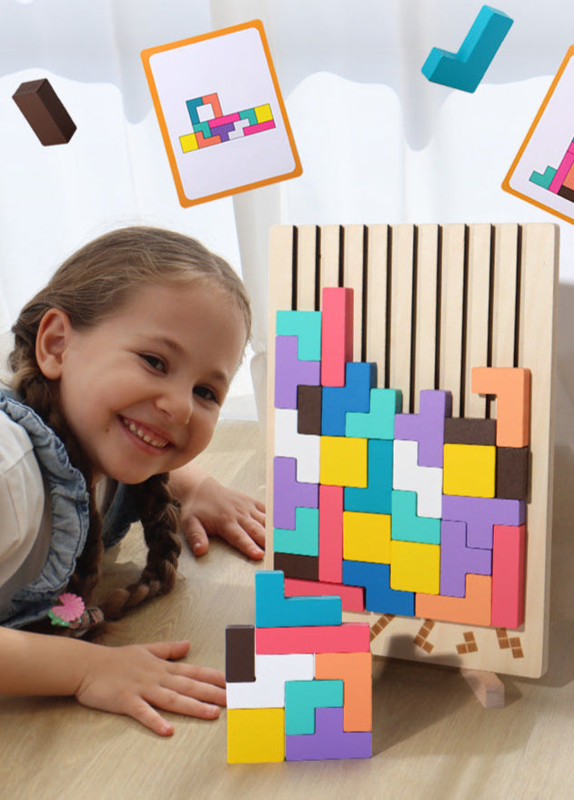 Wooden Tetris Puzzle Stacker