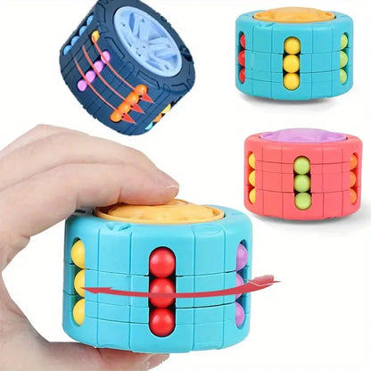 Toy magic bean rotating cube wheel