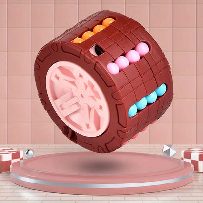 Toy magic bean rotating cube wheel