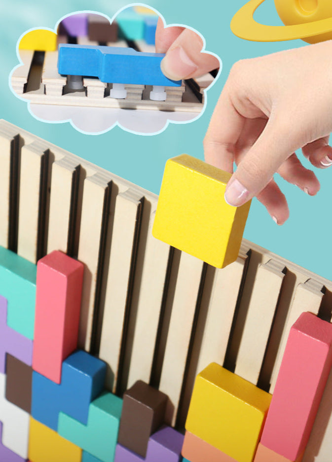 Wooden Tetris Puzzle Stacker