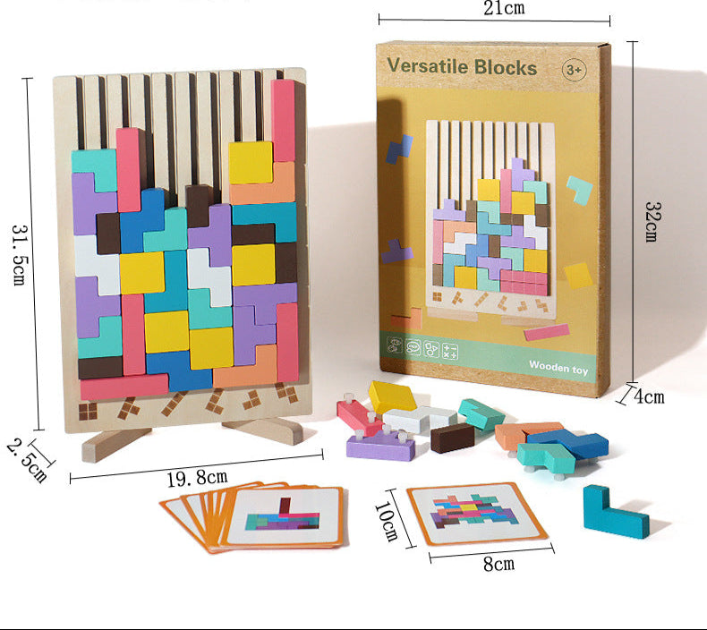 Wooden Tetris Puzzle Stacker