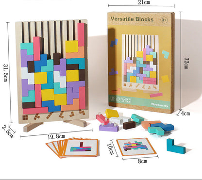 Wooden Tetris Puzzle Stacker