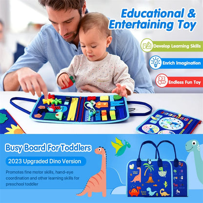 Busy Board Montessori Sensory Toy (Dinosaur Land)