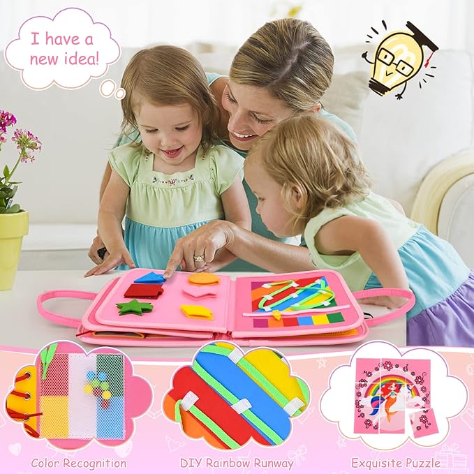 Busy Board Montessori Sensory Toy (Little Unicorn)