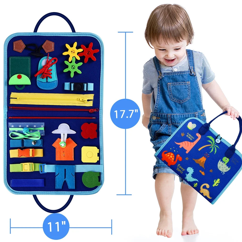 Busy Board Montessori Sensory Toy (Dinosaur Land)