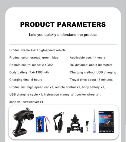 Gallop 1/16 4WD High-Speed 35KM/H+ Remote Control Car